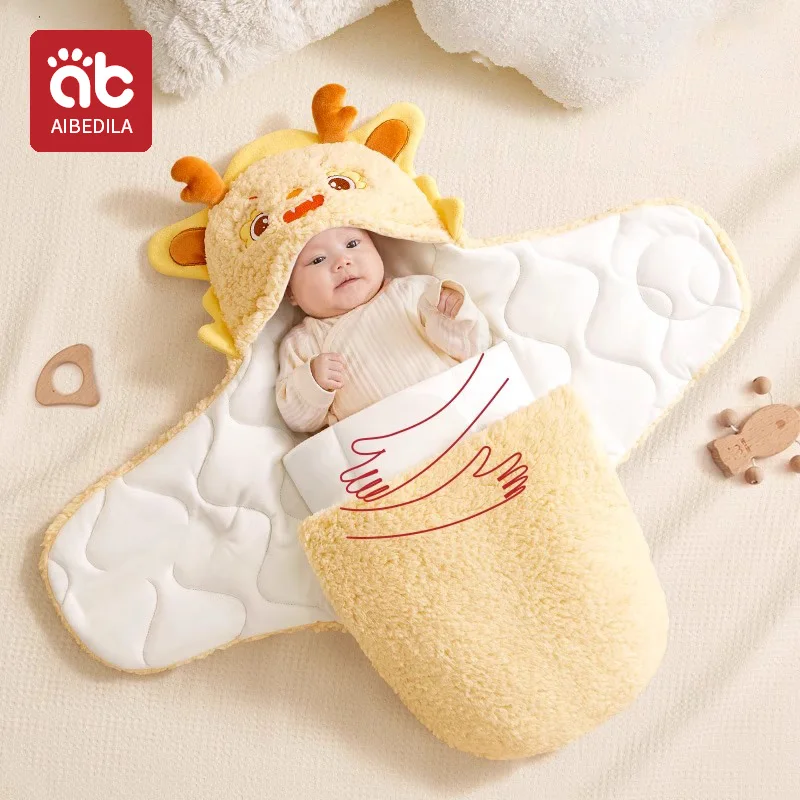 AIBEDILA Autumn Winter Infant Toddler Thicken Cashmere Receiving Blankets 0-6M Newborn Baby blanket Swaddling Kids Accessories