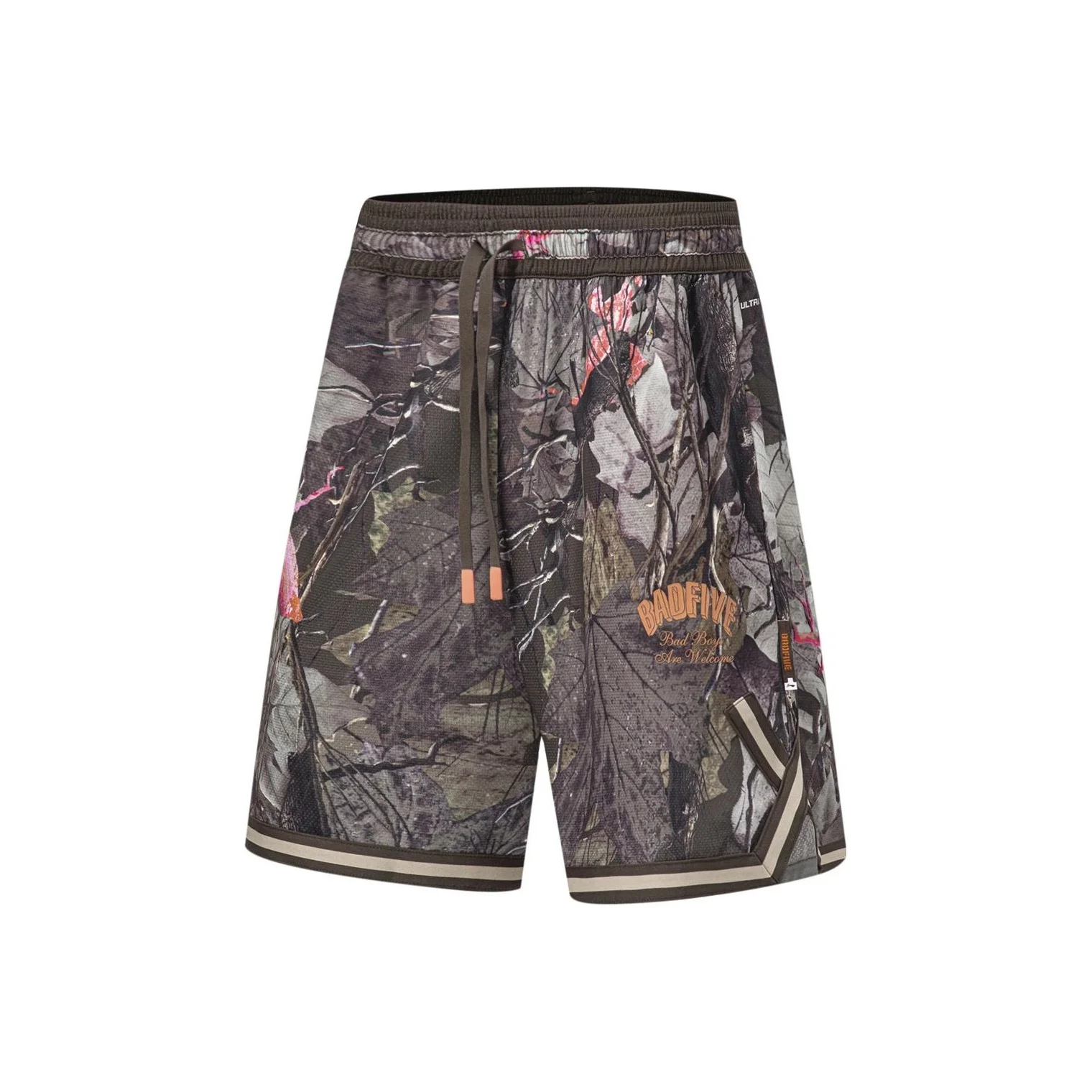 Li Ning Badfive Basketball Shorts Men's Leaf All Over Print AAPT593-3