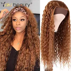 African Kinky Curly Synthetic Headband Wig 28 Inch Water Wave Ice Headband Wigs Long Curly Women's Daily Hairstyle Ladies Hair