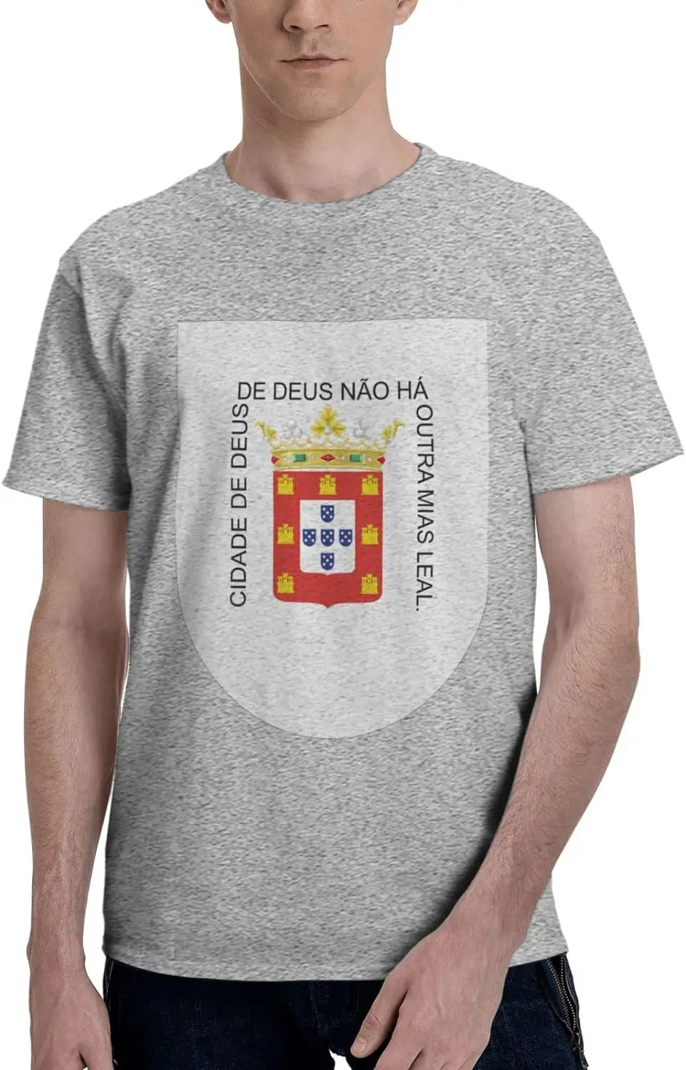 Brasão de Macau 1850s-1910 Short Sleeve T-Shirt Cotton Soft Breathable Crew-Neck Black