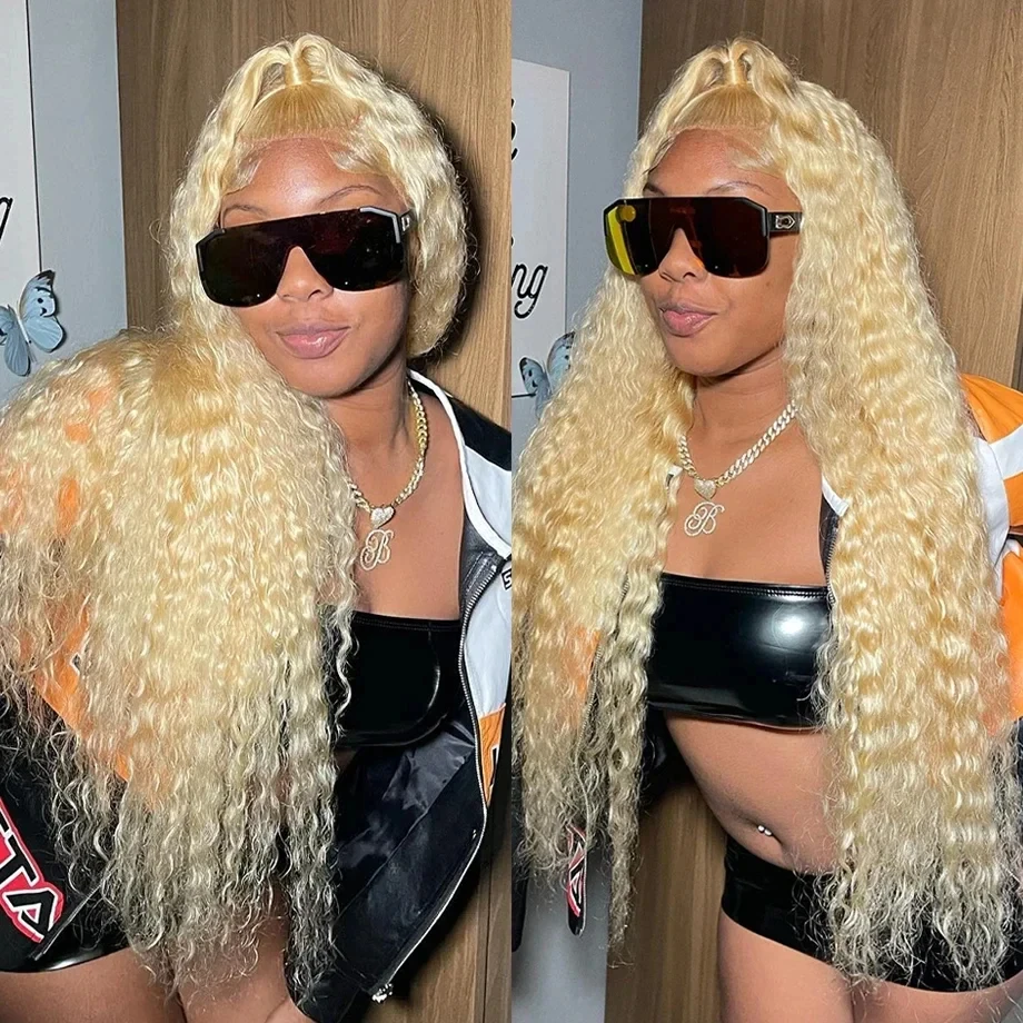 Wiggogo 613 Blonde Lace Front Wig 13X4 Curly Lace Front Human Hair Wig 13X6 Hd Lace Frontal Wig Deep Wave Wigs Hd Lace Wig