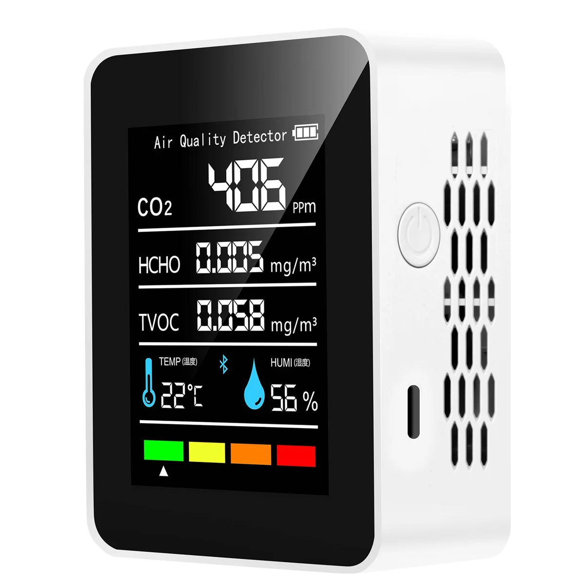 5 In1 CO2 Meter Digital Temperature Humidity Tester Carbon Dioxide Detector Air Quality Monitor TVOC HCHO Analyzer-B