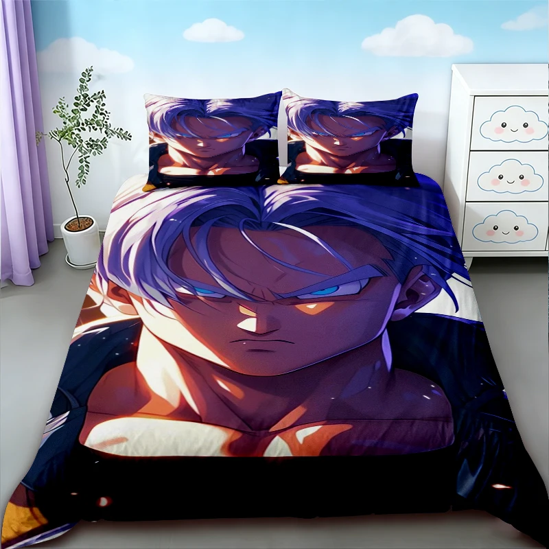Duvet Cover Dragon Ball Anime Soft Comfortable Twin Single King Kids Adult Gift Three Piece Set Decorative Bed Sheet Pillowcase