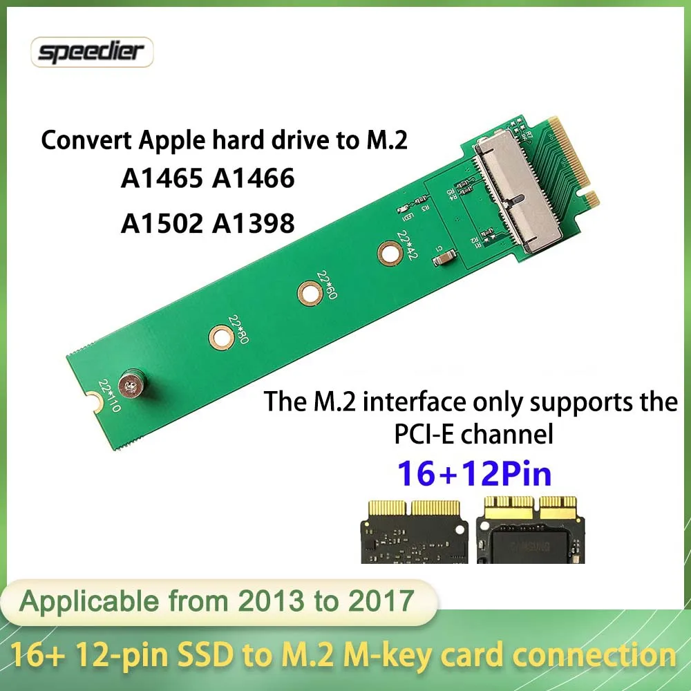 

SSD To M.2 Suitable for 2013 2014 2015 2016 MACBOOK A1466 A1465 Air Mac Pro SSD To M.2 NGFF M-key 16+24pin A1465 A1466 A1502