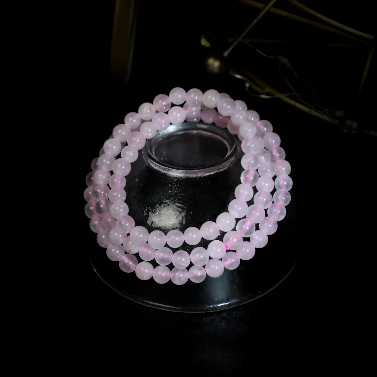 6/8/10/12 مللي متر الطبيعية روز كوارتز سوار كلاسيكي بسيط موضة النساء حفلة ملابس يومية مجوهرات زوجين جيدة هدية سوار مُزين بالخرز