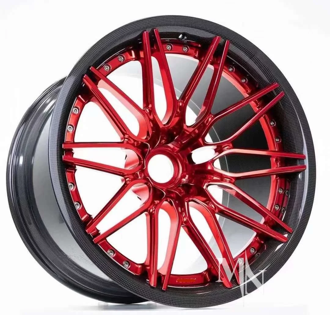 

Рабочая кованая карбоновая ступица, прозрачная красная средняя часть для Porsche 911 GT3 Turbo 996 997 991.2 992, спортивные классические колеса на заказ