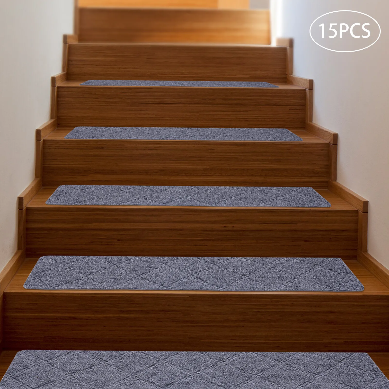 

Серые противоскользящие коврики для ступеней (15 шт.), 30 x 8 см, для деревянных лестниц, для дома, декоративные, безопасные коврики для лестниц