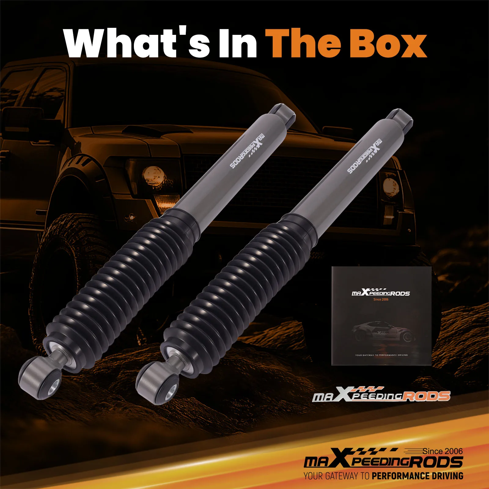 

Rear Shock Absorbers For Silverado Sierra 1500 99-06 Fit 0-2" Lift Kit Twin-tube Nitrogen Charged Rear Shocks for Chevy