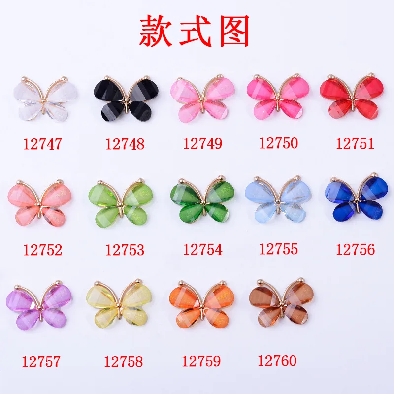 Korean girl hair accessories headgear alloy accessories DIY handmade mobile phone case crystal butterfly accessories spot wholes
