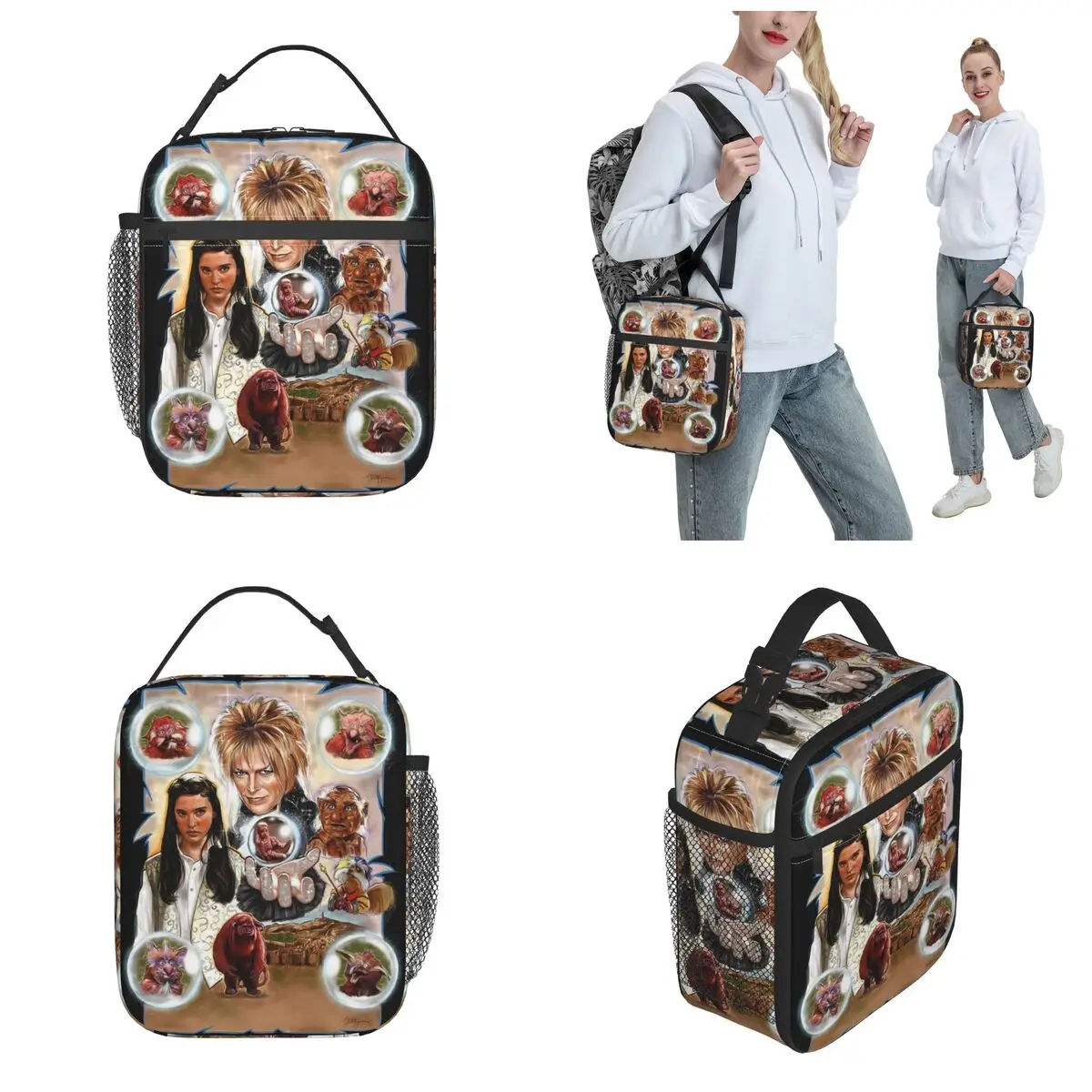 Labyrinth Jareth Ludo Horror Film Accessories Insulated Lunch Tote Bag Lunch Container Portable Unique Cooler Thermal Lunch Box