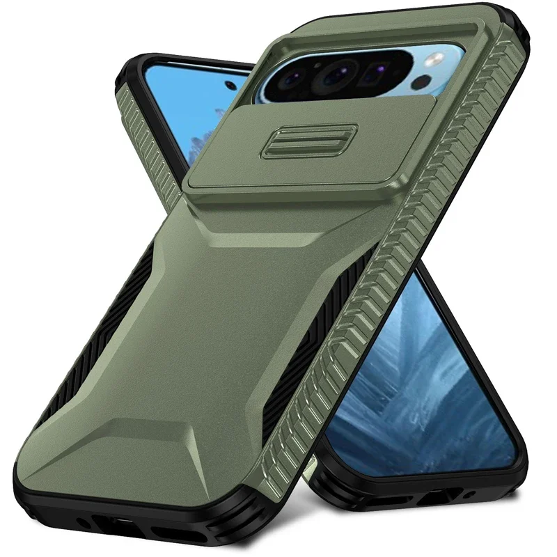 

For Google Pixel 9 Pro XL/9a Phone Case Lens Sliding Cover Tpu+Pc Anti-Fingerprint Shockproof Protective For Pixel 8/7 Series