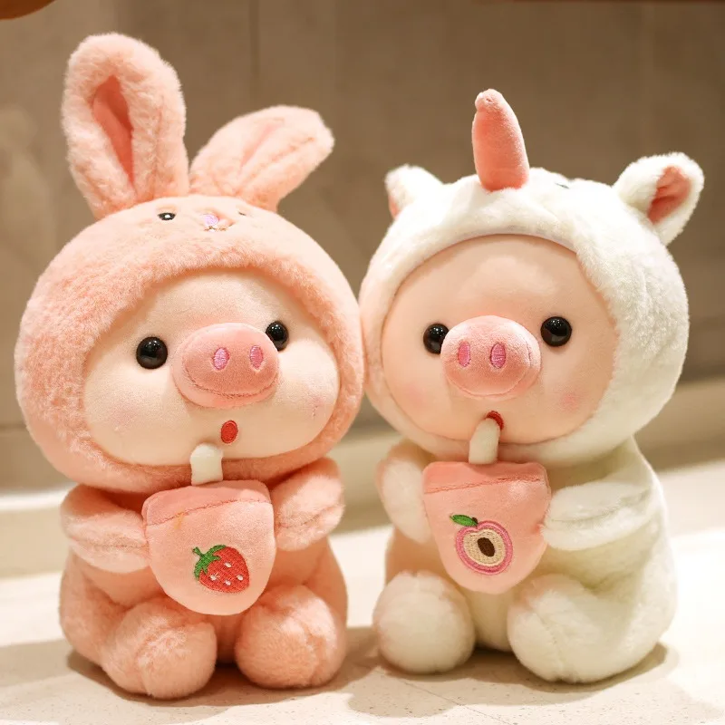 

Kawaii Plush Toy Filled Doll Cute Milk Tea Pig Bunny Unicorn Stuffed Animal Kids Birthday Gift Soft Plushie