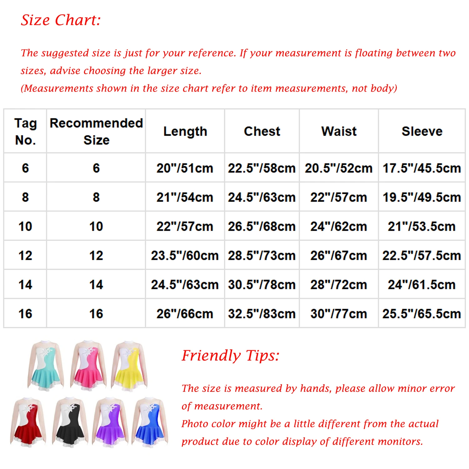 Kids Girls Gymnastics Leotard Ballet Dance Dress Long Sleeves Rhinestone Figure Ice Skating Dress Training Performance Clothes