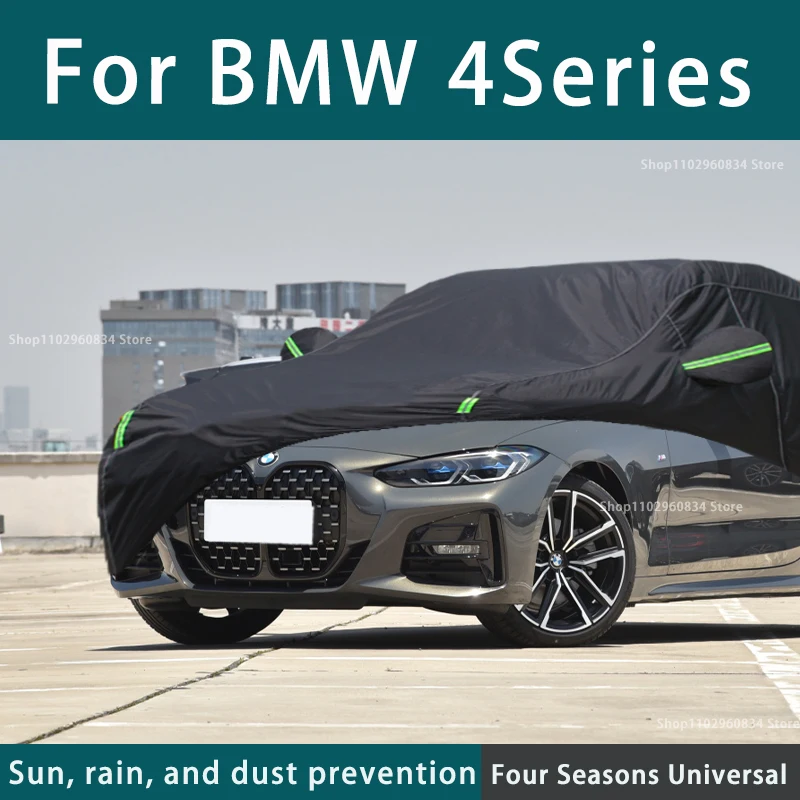 

For BMW 4Series 210T Full Car Covers Outdoor Sun Uv Protection Dust Rain Snow Protective Anti-hail Car Cover Auto Black Cover