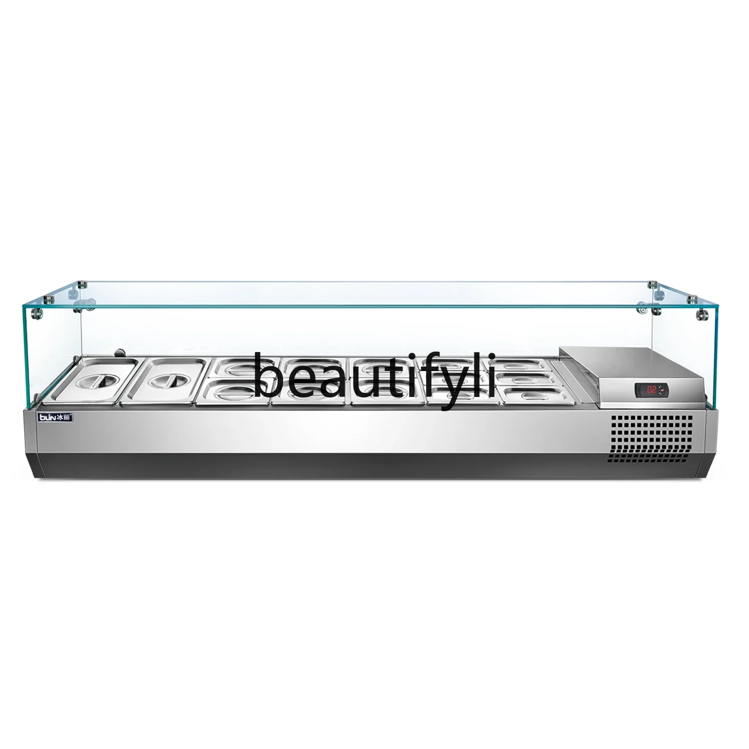 FF Fresh-Keeping Countertop Refrigerated Display Counter Desktop Pizza Operation Table Dessert Ordering Cold Cabinet