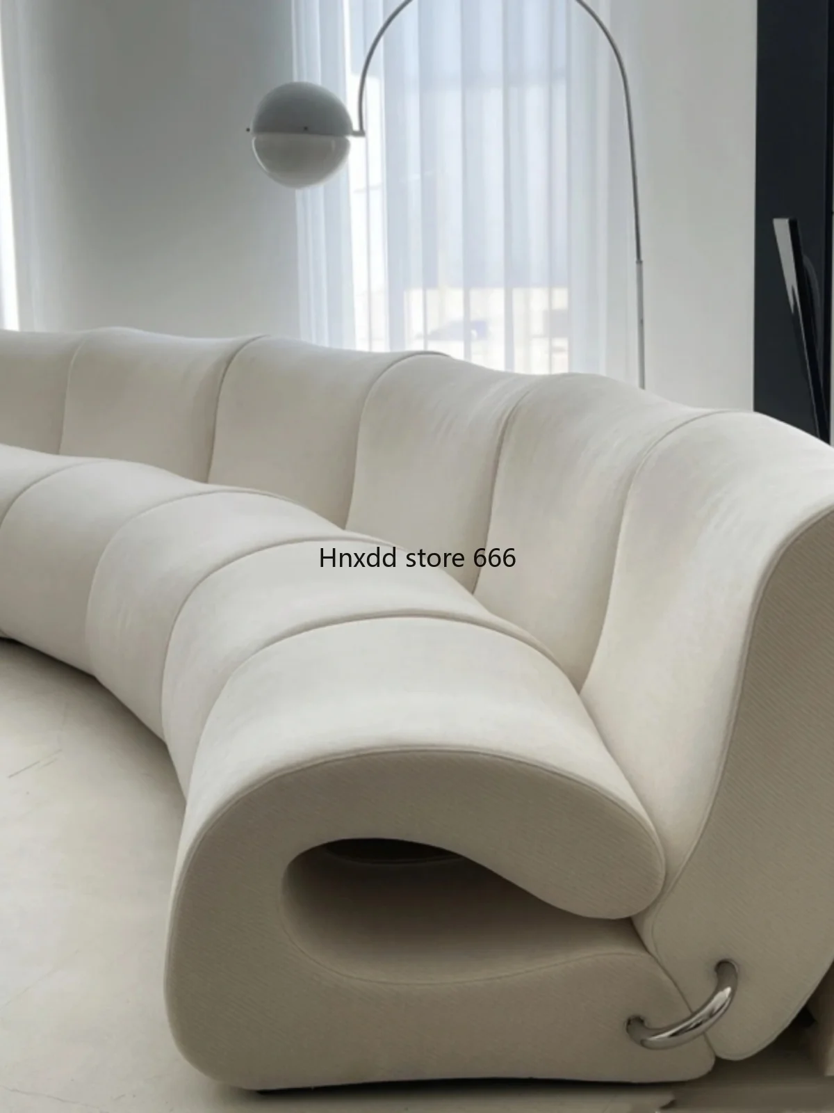 

Italian light luxury curved hemp fabric sofa