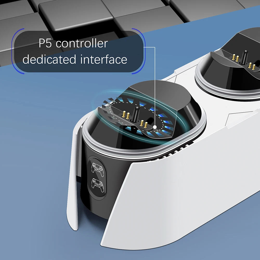 Dual Fast Charger for PS5 Wireless Controller USB Charging Dock Station LED Stand for Sony PlayStation 5 Joystick Gamepad