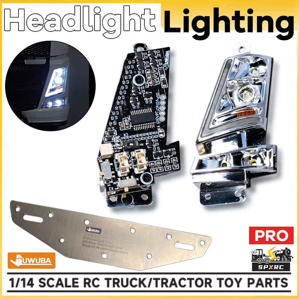 FH16 750 LED Headlight Lighting System For 1/14 Tamiyaa RC Dump Truck Tractor 56360 56362 56375 Volvoo JUWUBA Toy Model Parts