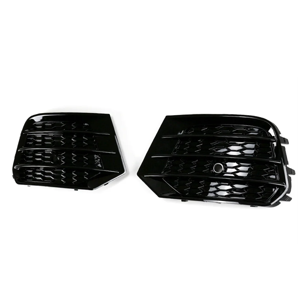 

2x Car Front Bumper Fog Light Grille Honeycomb HEX Fog Lamp Grill Cover For Audi Q3 2016 2017 2018 Car Accessories
