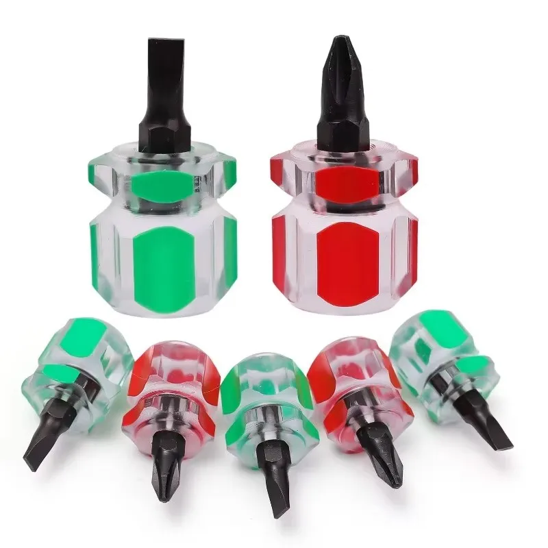 1-4pcs Screwdriver Phillips Screwdriver Mini Screwdriver Short Small Split Fender Tools Kit Slotted Flat Cross-head Screwdriver