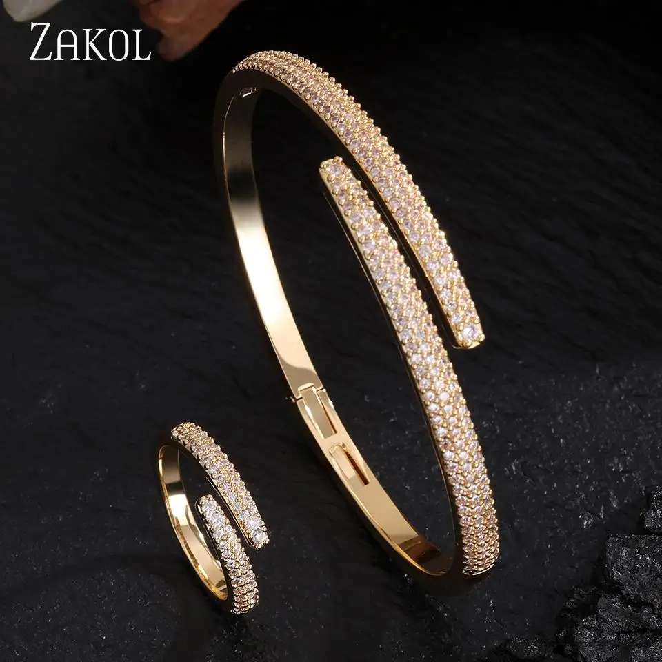 Women's Micro-set Zircon Ring Bracelet Two-piece Set