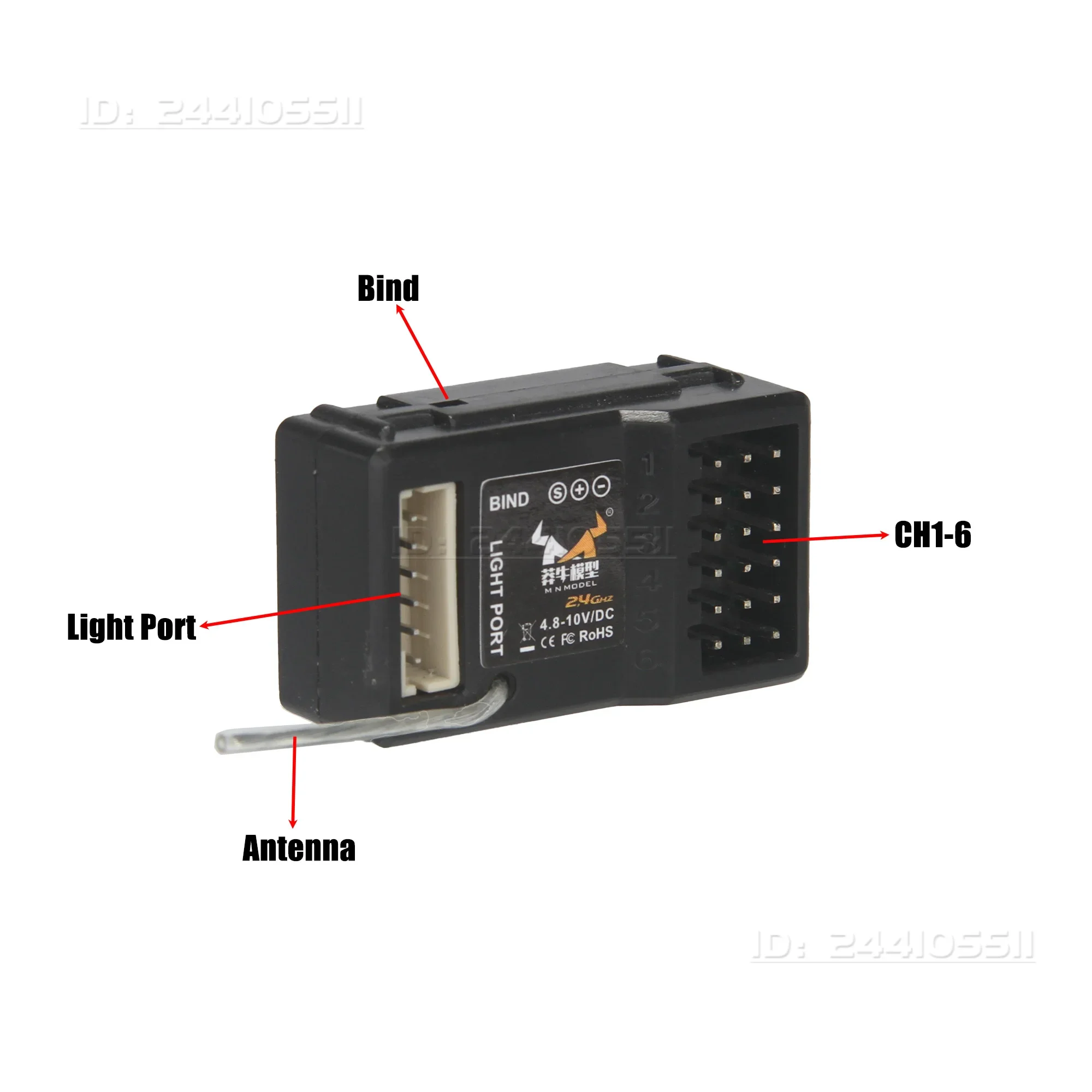 Groupe de lumière LED de liaison récepteur 6CH 2.4G, 4.8-10V DC pour 1/12 MN MN82 MN86S MN78 MN99S MN128 MN168 RC, pièce de réservoir de bateau et de voiture sur chenilles