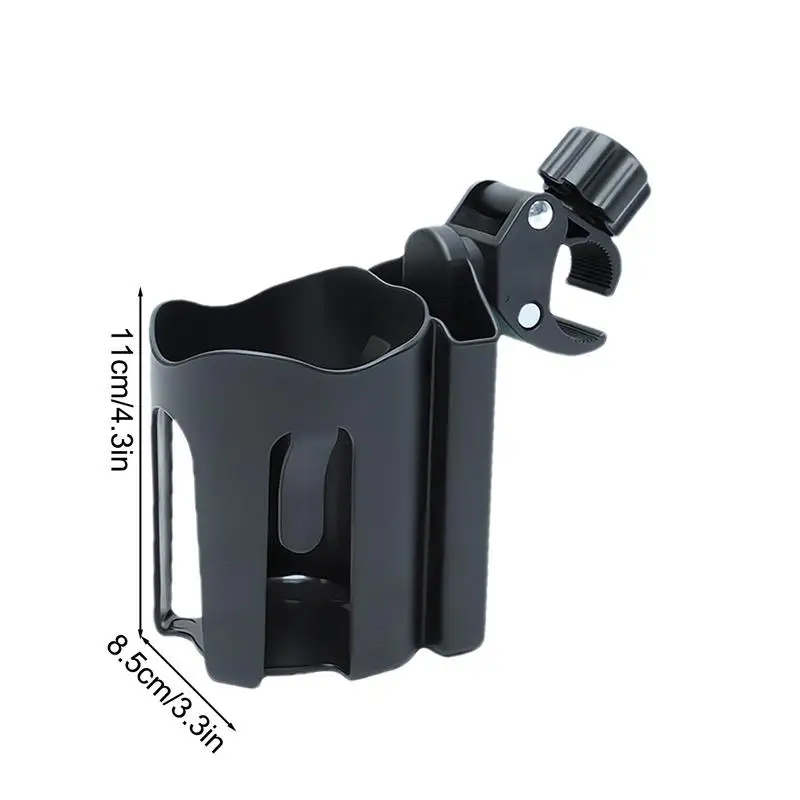 Adjustable Cup Holder For Stroller 360 Degree Rotatable Drink Cup Organizer For Bicycles Space-Saving Bottle Holder