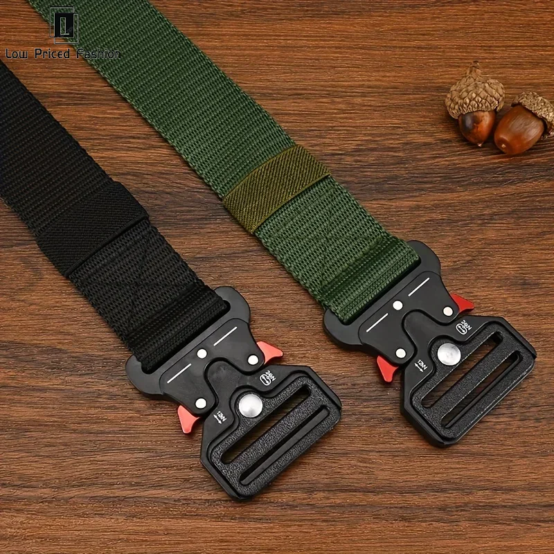 Men's Belt Outdoor Hunting Tactics Belt Multi Functional Buckle Nylon Belt High Quality Marine Corps Canvas Belt