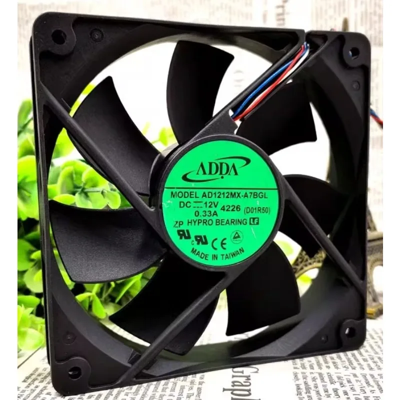 New Cooler Fan for ADDA AD1212MX-A7BGL 12V 0.33A 12025 12CM Power Fan 120*120*25MM