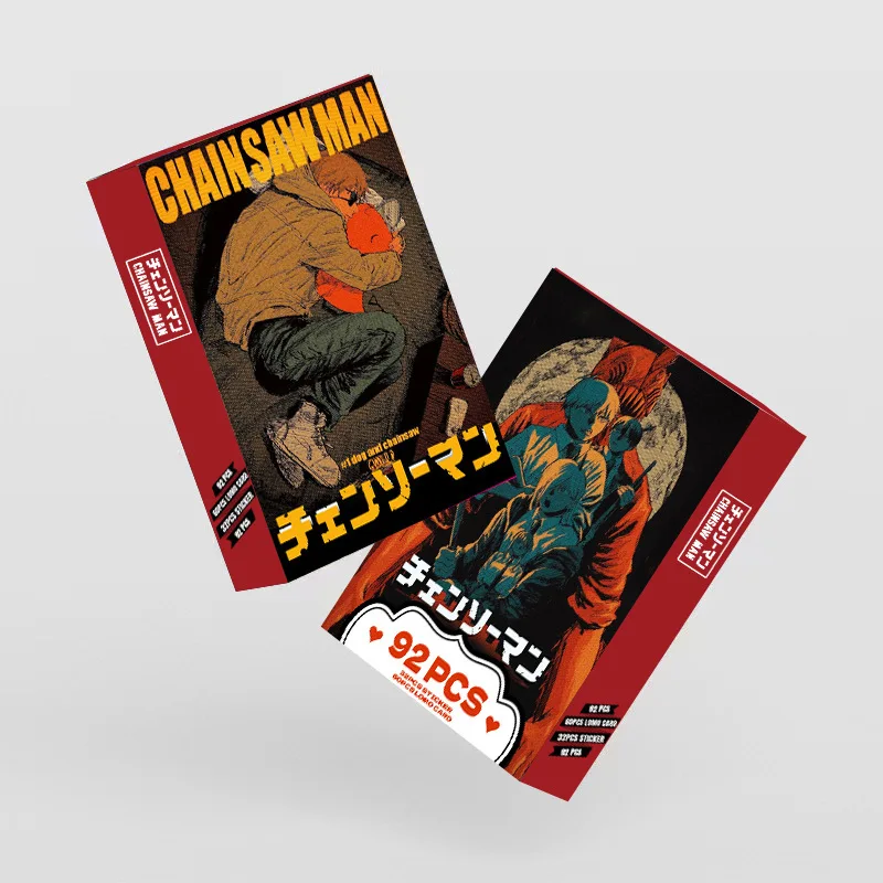 92PCS NEWAnime Chainsaw Man Photocard Lomo Card Stickers Photo Cards For Fans Collection cartoline giocattoli per bambini regalo