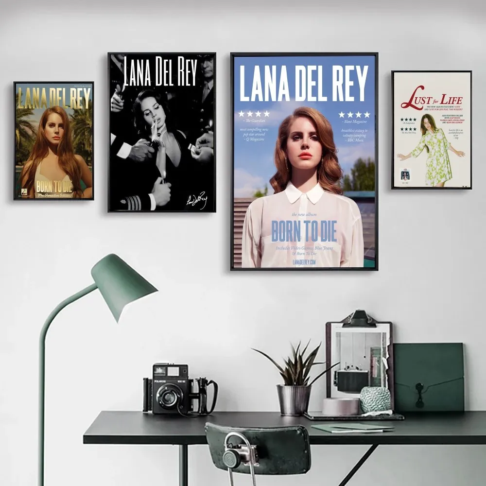 

Singer Lana Del Rey Poster Posters Kraft Paper Vintage Poster Wall Art Painting Study Aesthetic Art Small Size Wall Stickers