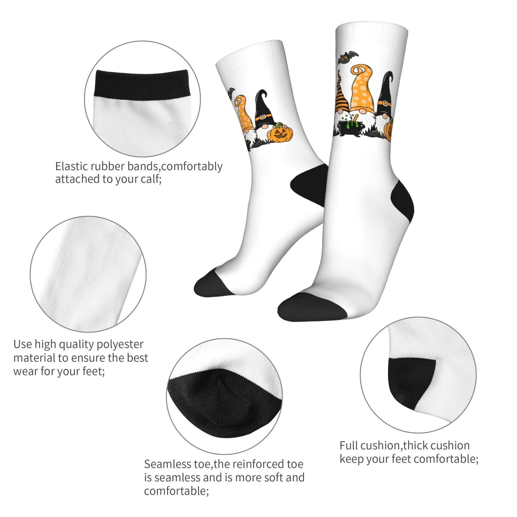 Мужские носки унисекс, чулки на Хэллоуин, нескользящие средние мягкие носки, зимние модные носки для скейтборда с графикой
