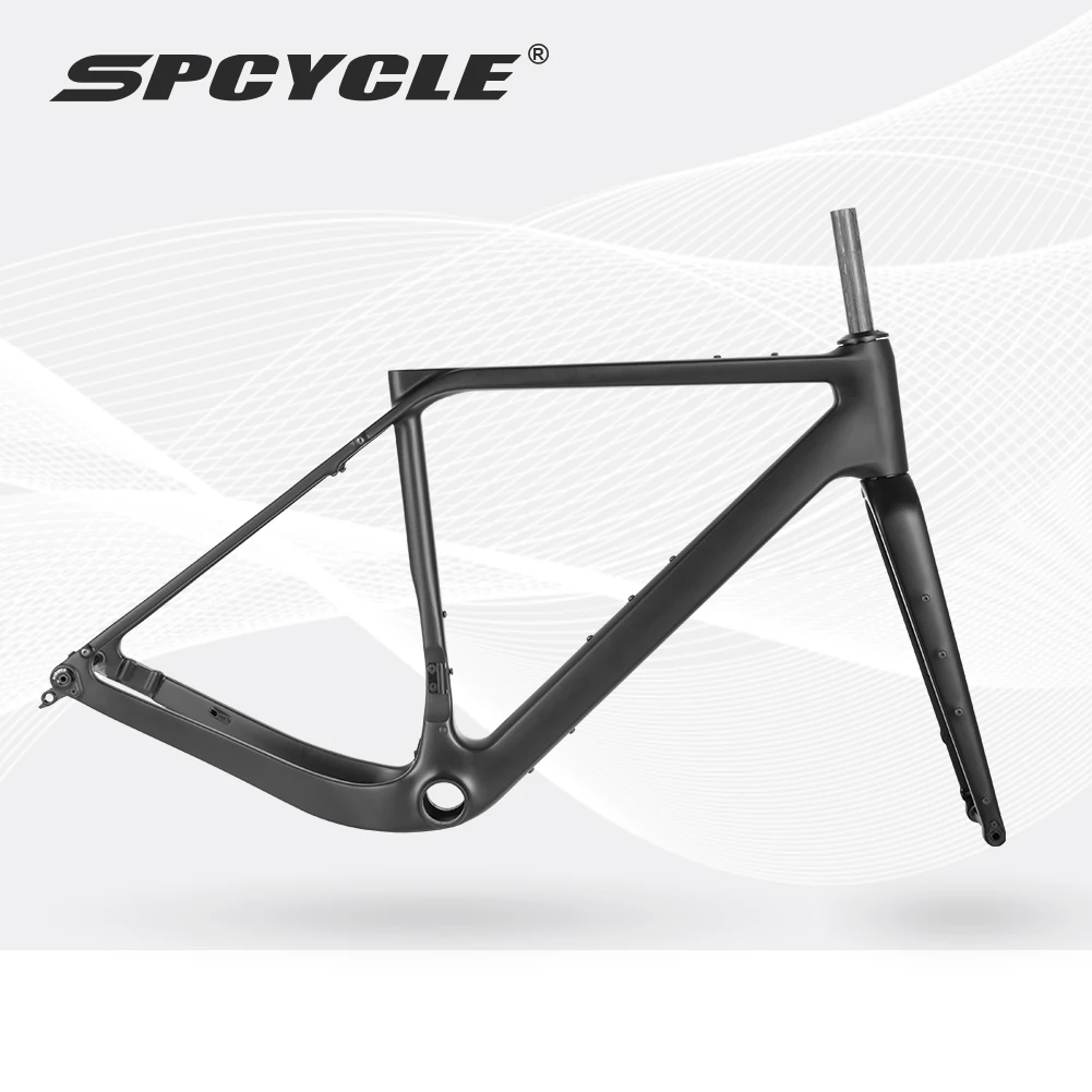 Spcycle G058 Full Hidden Cable Carbon Gravel Bike Frame Max Tire 700x50C T47 Thread BB Endurance Gravel Bicycle Frameset