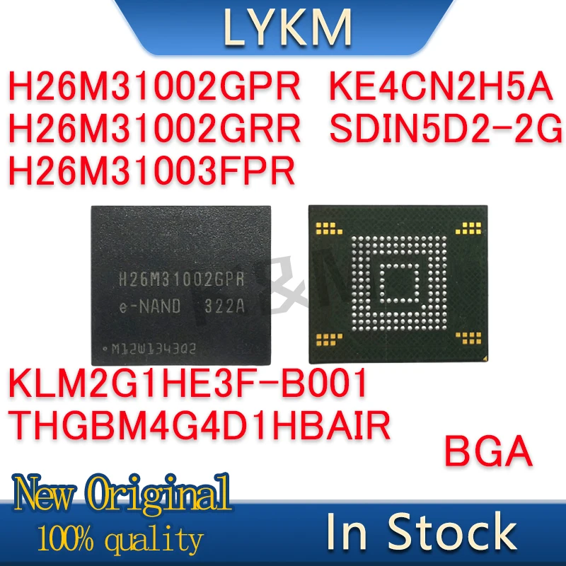 1/PCS New Original H26M31002GPR H26M31002GRR H26M31003FPR KE4CN2H5A SDIN5D2-2G KLM2G1HE3F-B001 THGBM4G4D1HBAIR BGA In Stock