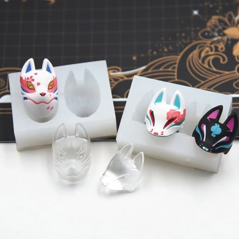 Fox Mask Clay Mold DIY Epoxy Resin UV Glue Silicone Mold for Keychain Jewlery Accessorie Supplies - Image 3