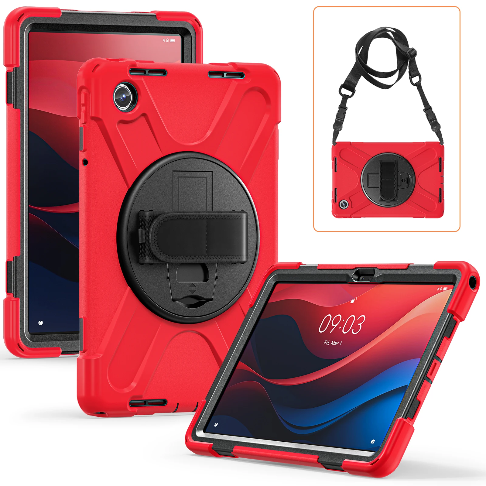 لينوفو شياو شين الوسادة 2024 تبويب M11 TB-330FU TB-331FC 11 بوصة حافظة متينة غطاء هجين مع حزام الكتف اليد للصدمات كابا #2