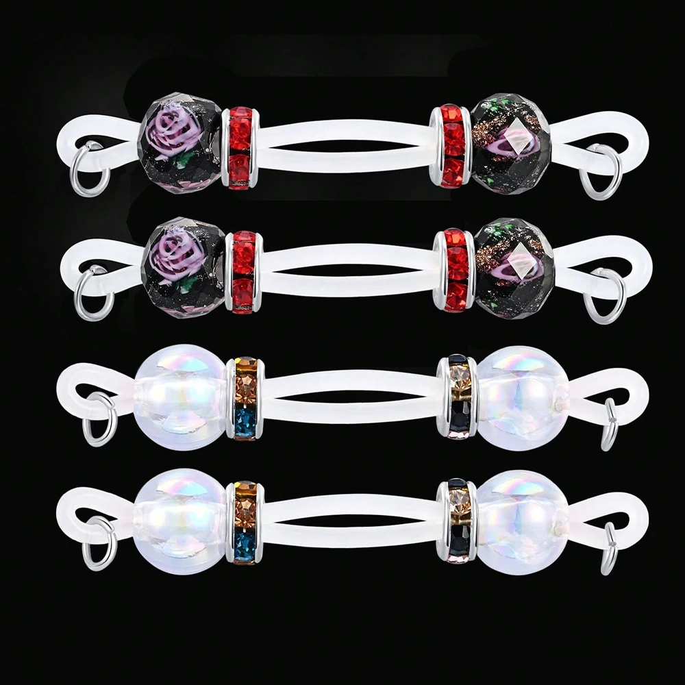 4 قطع من حلقات الحلمات المزيفة - أنف حلمة للارتداء اليومي قابلة للتعديل - خرز حلوى 8 مم، ثقب الحلمة الصناعية غير المثقوبة