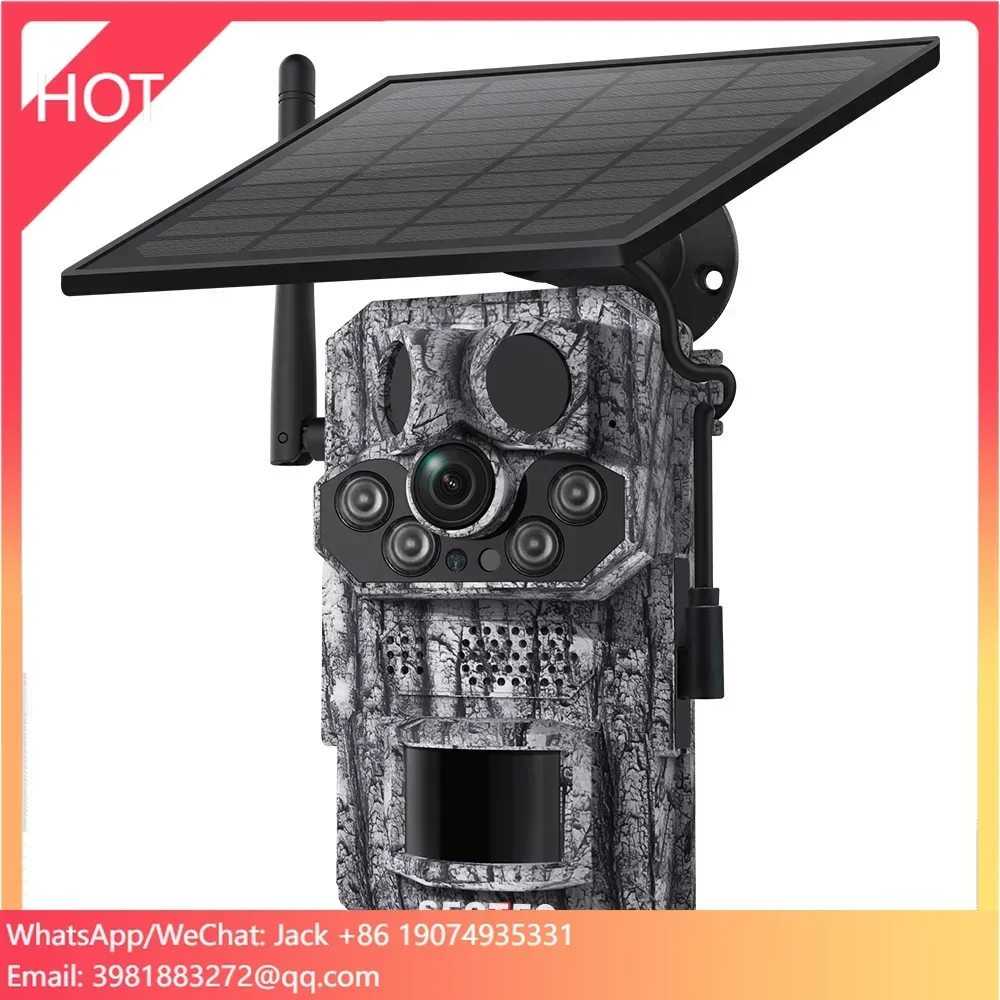 

Новая охотничья камера 4G GPS 2025 года с невидимой подсветкой 940 нм, 3 датчиками PIR, задержкой срабатывания 0,1 с, на солнечной батарее, для охоты и наблюдения за дикой природой