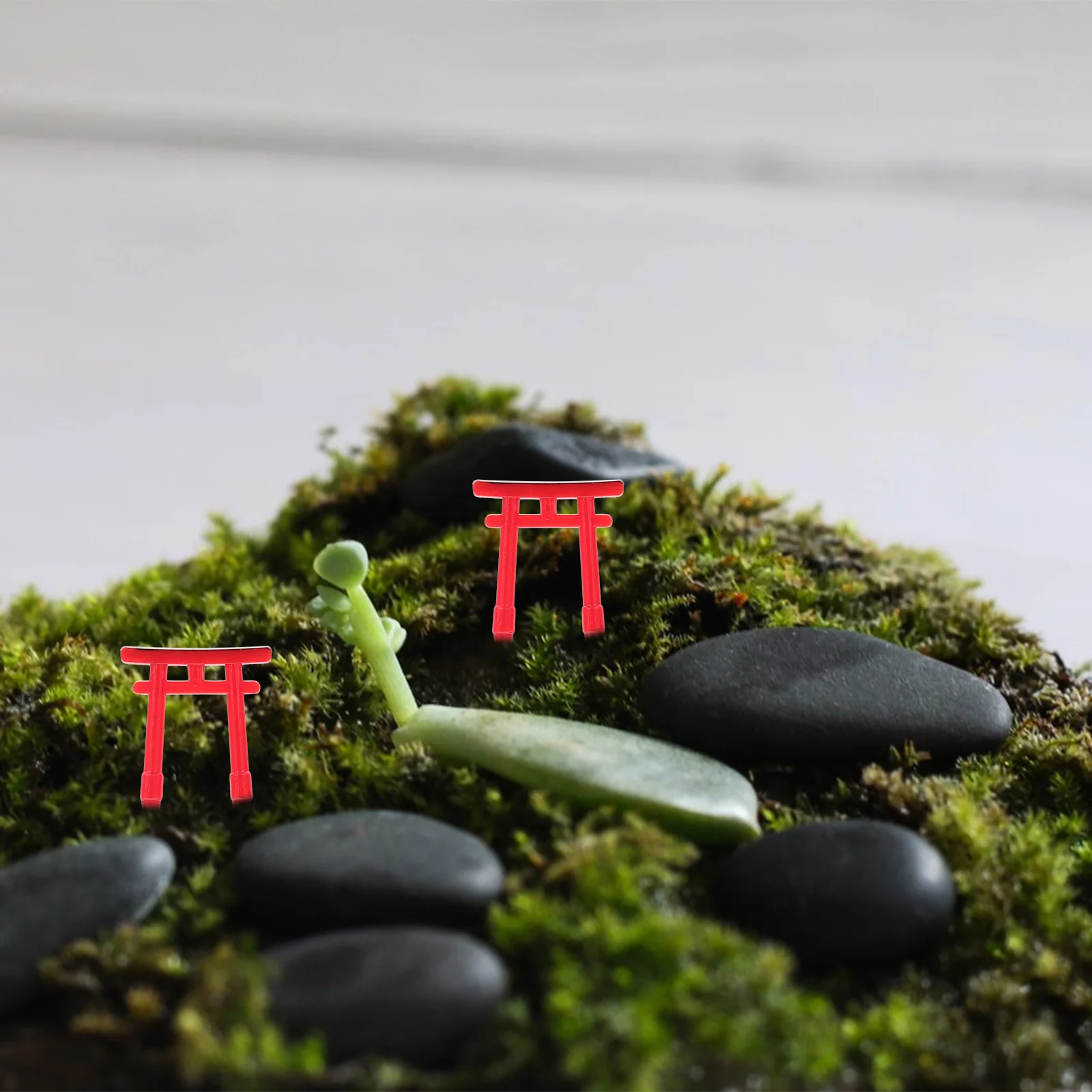 Chinese Architectural Mini Torii Decor Gate Door Crafts Zen Garden Figurine Terrarium Moss