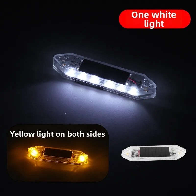 Waterproof Solar Car Door Light with Magnetic Sensor for Automatic Operation Flashing White Red Blue Indicator for All Vehicles