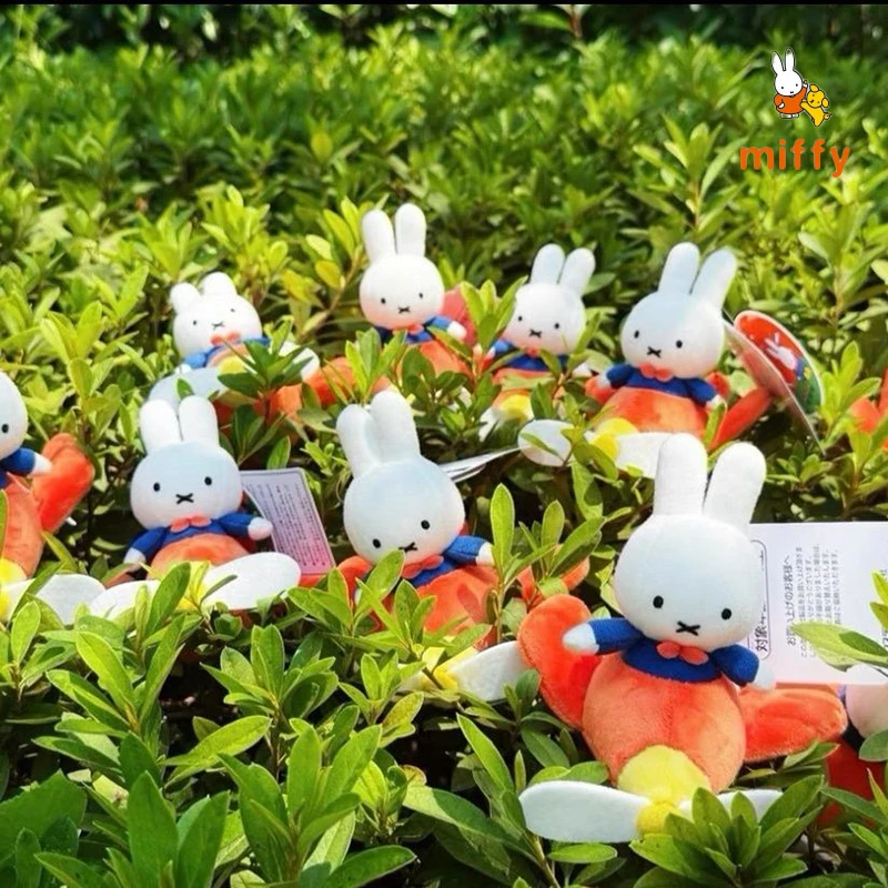 Kawaii Miffy Pilot Airplane Plush Keychain Cartoon Rabbit Bag Pendant Soft Stuffed Doll Ornament Collectible Mascot Perfect Gift view 4