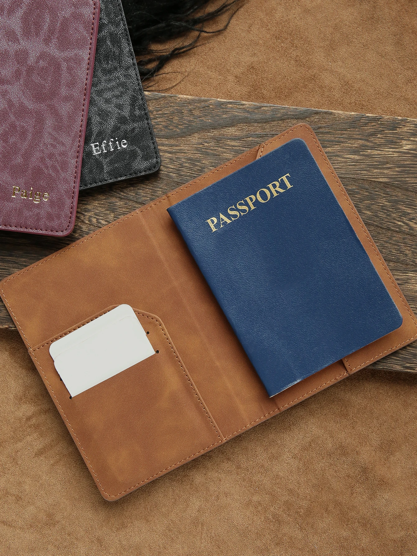 Personalisierter Reisepasshalter mit Leopardenmuster und individuellem Namensmuster, handgefertigtes, schickes Reisezubehör, Geschenk – Detail 4