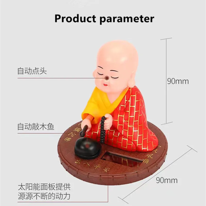 Car decoration solar monk creative decoration car decoration supplies auto parts