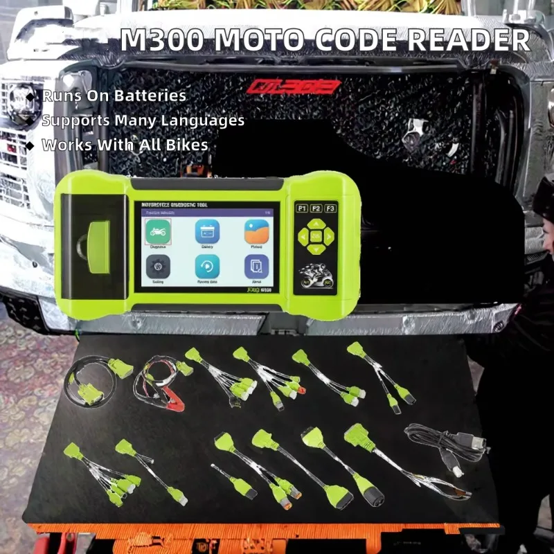 For M300 Universal Motorcycle Scanner Code Reader 1 Year Warranty 12V OBD2 Diagnostic Tool