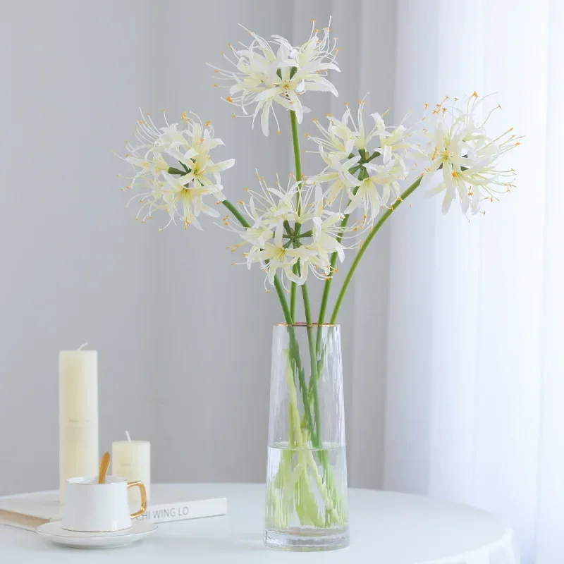 67cm Simulation Red Spider Lily Branch Silk Fake Flowers Living Room Decoration Artificial Flower White Yellow Red Spider Lilies