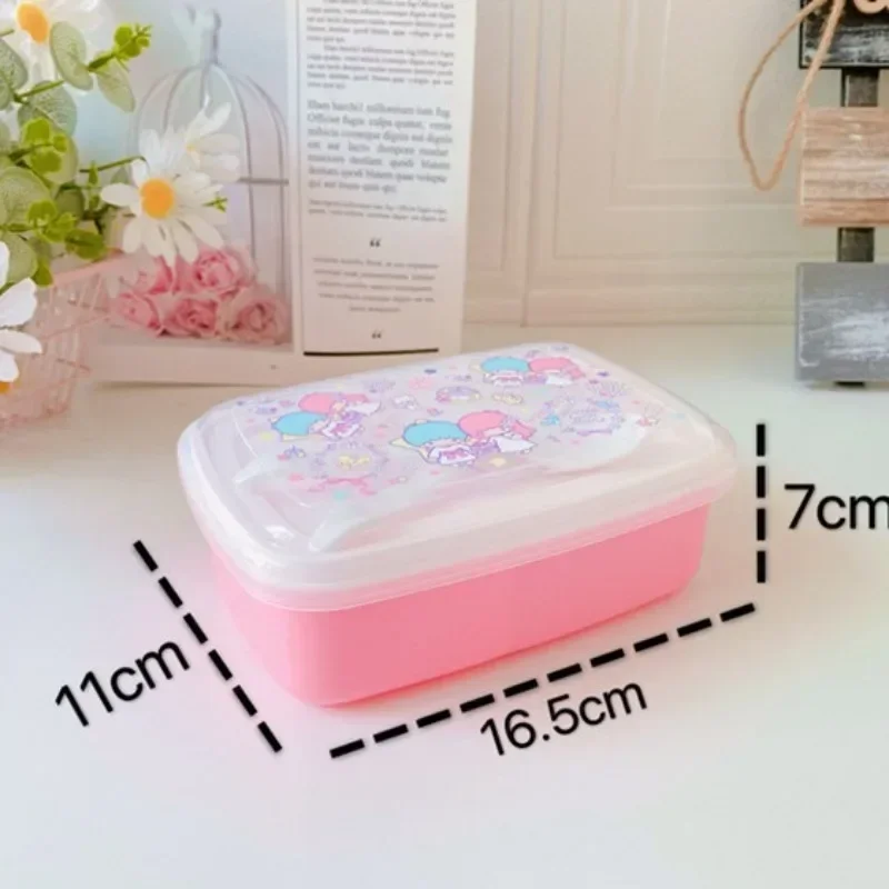 Sanrio Hello Kitty My Melodie Kuromi Plastic Lunchbox Cartoon Anime Crisper Boxes Draagbare Verdeelde Bento Box In De Magnetron