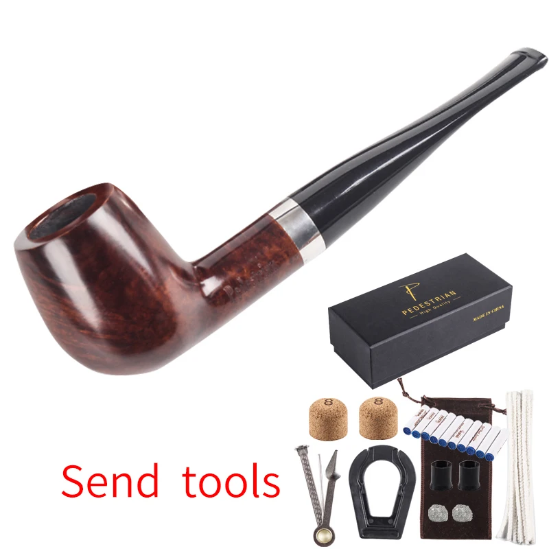 Tobacco Pipe Set, Luxury Wood Smoking Pipe with Pipe Stand and Other Smoking Accessories & Gift Box, Perfect Festive Gift