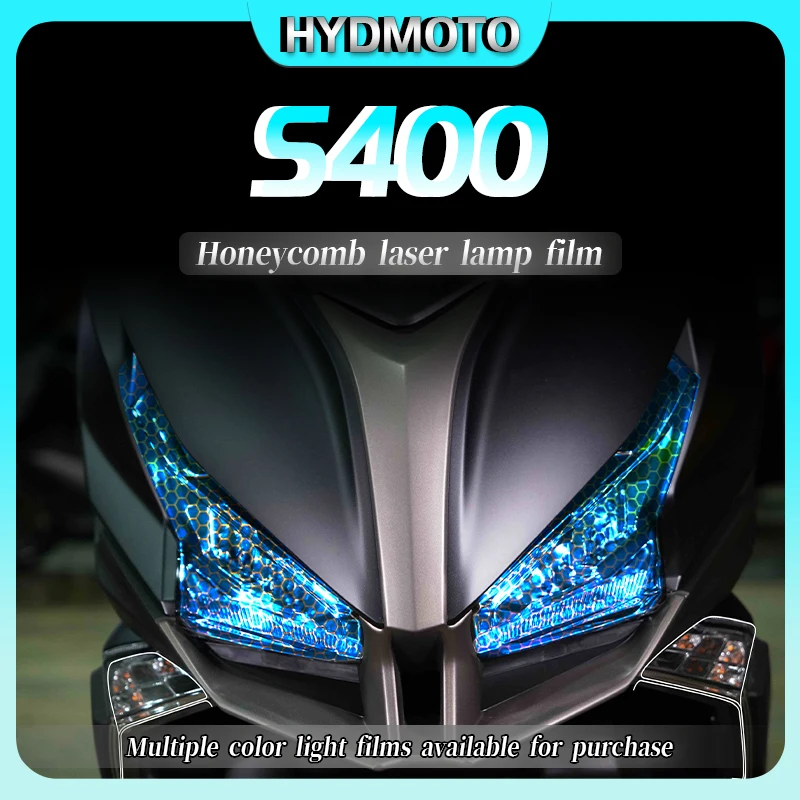 For KYMCO XCiting S400 honeycomb laser lamp film headlight tail light transparent protection film modification accesorios moto