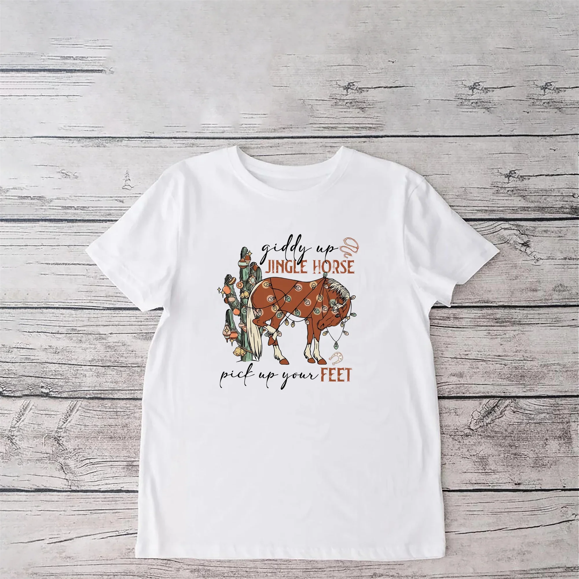 Cowboy Christmas crew neck shirt Giddy Up Jingle Horse Pick Up Your Feet Howdy Country Christmas top Christmas Christmas gift