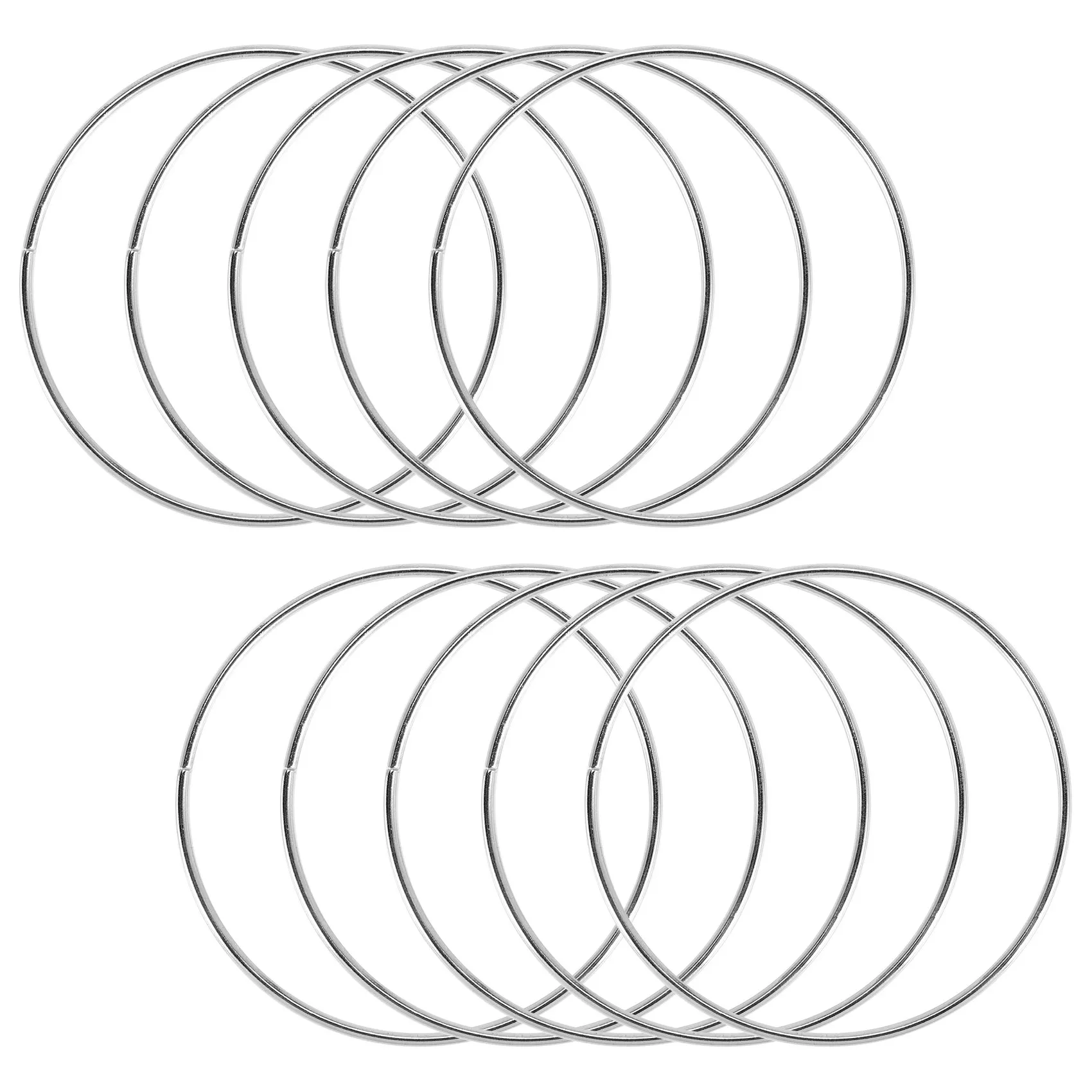 10 Pack 4 pollici argento acchiappasogni anelli in metallo cerchi floreali ghirlanda Macrame creazioni anello per artigianato fai da te